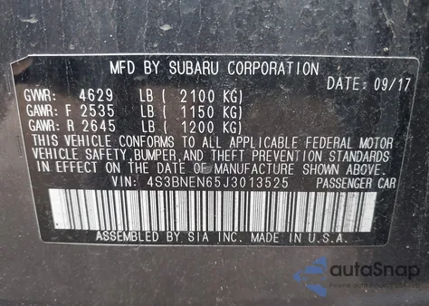 2018 Subaru Legacy 3.6R Limited z USA, uszkodzony, nr VIN 4S3BNEN65J3013525